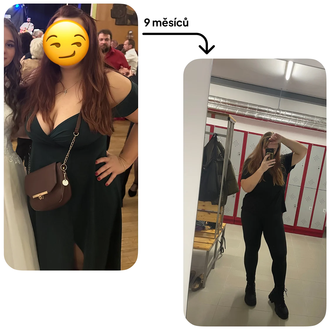 Proměna klientky po 9 měsících spolupráce